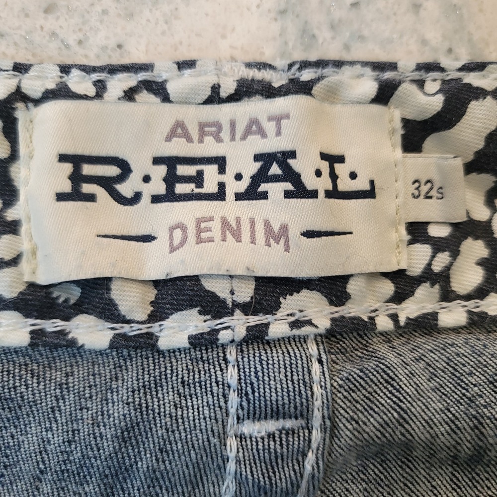 Ariat Real Denim Women 32S Lakeshore Lowrise Boot Rosy Whipstitch Jeans Western - Picture 11 of 14